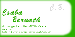 csaba bernath business card